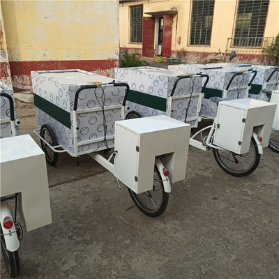 前方バスケットと作業テーブル 移動食品輸送のための電気貨物自転車トレーラー