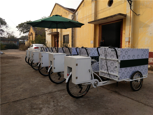 前方バスケットと作業テーブル 移動食品輸送のための電気貨物自転車トレーラー