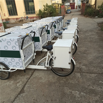 前方バスケットと作業テーブル 移動食品輸送のための電気貨物自転車トレーラー