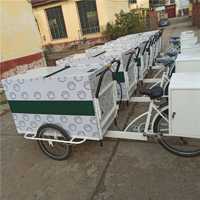 前方バスケットと作業テーブル 移動食品輸送のための電気貨物自転車トレーラー