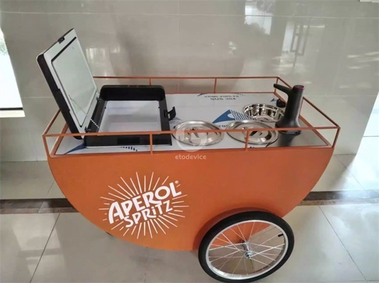 コーン素材 屋外 3輪 コーヒー キオスク 食品サービス用の自転車カート ジュース アイスクリーム