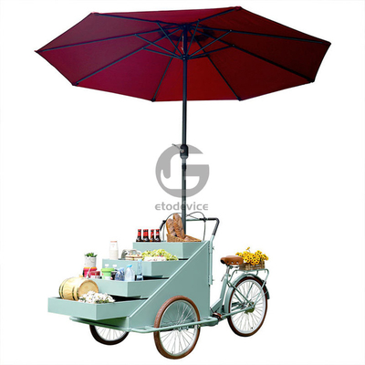 移動型コーヒー販売カート 3輪ピザ配達自転車 屋外ストリート販売