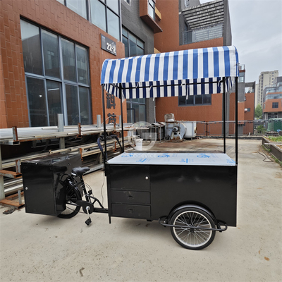 レストラン 美しいデザイン 飾り付け ディスプレイ 110*70cm 三輪食用カート 傘付き