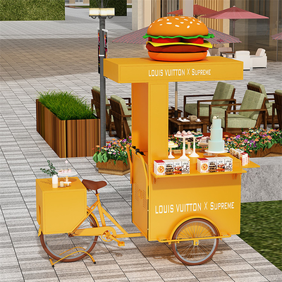食品ケーキディスプレイ トライサイクルは,カスタマイズされた食品販売とアイスクリーム配達に最適です