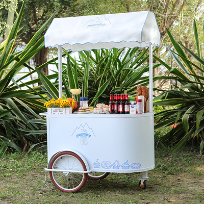 カフェ・バイク プッシュ・カート 移動型コーヒーショップ用の手造りの三輪車