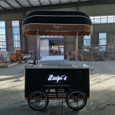 イタリアン ゼラト 自転車 アイスクリーム カート モバイル プッシュ ポップスクリーム 展示庫 冷蔵庫 販売カート 屋外販売