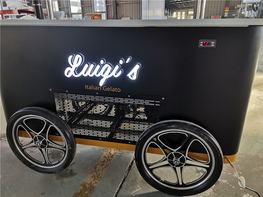 冷蔵庫付き小アイスクリームカート スマホカート アイスクリーム 食品販売カート