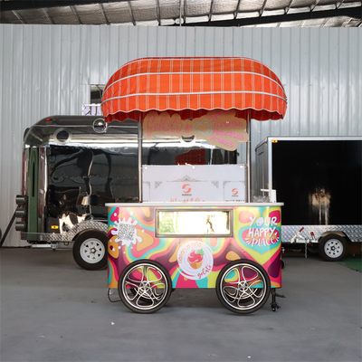 2023年 新しいデザインのコーヒー 三輪自転車 移動ビジネス用 食品カート アイスクリームカート ゼラトバイク
