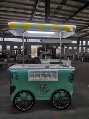 商用 ミニ冷凍アイスクリーム ディスプレイカート トレーラー ジェラト メキシコ ビーチ アイスクリーム フリーザー ハンドカート プッシュカート アイスクリーム