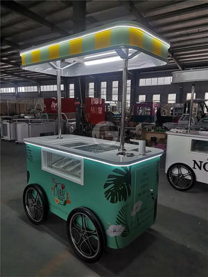 商用 ミニ冷凍アイスクリーム ディスプレイカート トレーラー ジェラト メキシコ ビーチ アイスクリーム フリーザー ハンドカート プッシュカート アイスクリーム