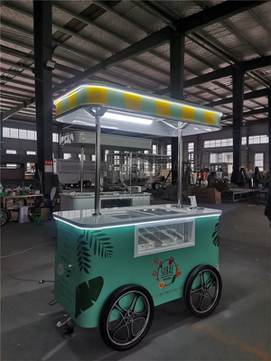 商用 ミニ冷凍アイスクリーム ディスプレイカート トレーラー ジェラト メキシコ ビーチ アイスクリーム フリーザー ハンドカート プッシュカート アイスクリーム