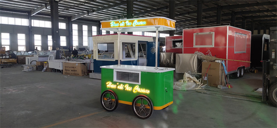 OEM CE 承認 4 輪貨物自転車 冷蔵庫 食品販売カート 販売 アイスクリーム 電動三輪車