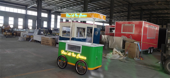 OEM CE 承認 4 輪貨物自転車 冷蔵庫 食品販売カート 販売 アイスクリーム 電動三輪車