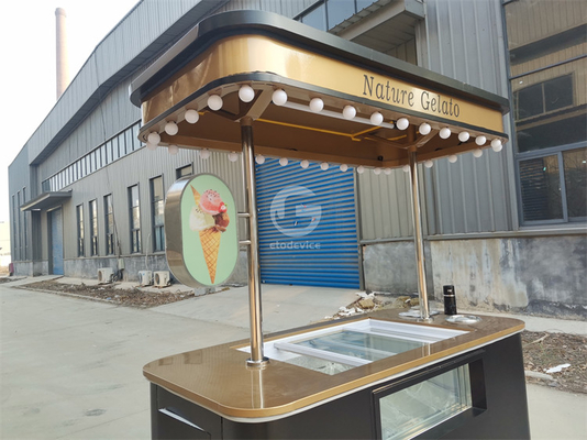ゼラト 展示台 キオスク ポップスクリーム 冷蔵庫 手押し イタリアン アイスクリーム 展示車