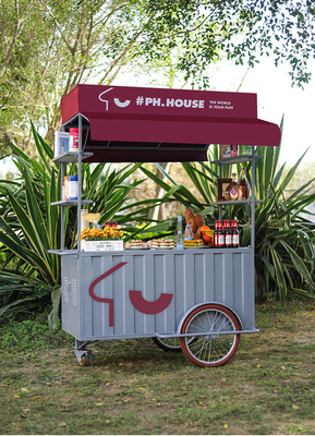 ポータブル カフェ トライサイクル 自転車 手作り プッシュカート