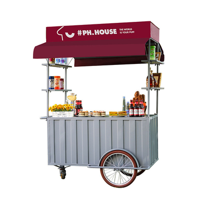 貨物自転車 コーヒーカート 飲料販売用の移動三輪車