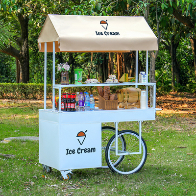 200w アウトドアアイスクリームコーヒー プッシュカート 1200x600x2200mm カスタマイズ