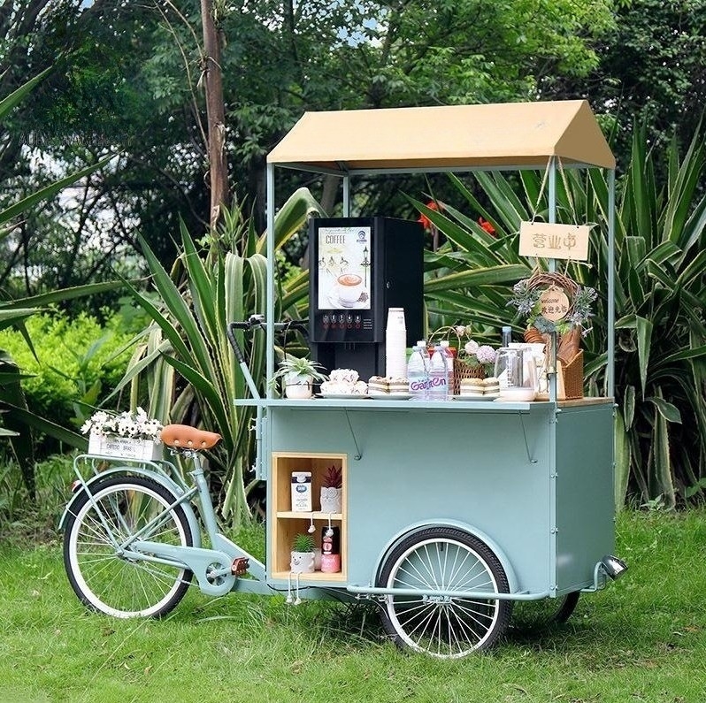 モバイルビジネス三輪自転車 ファーストフードのデザイン 食品飲料店用の三輪車
