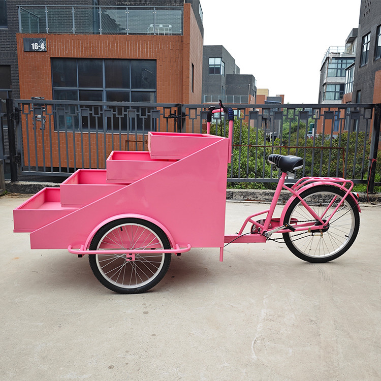 高生産性の果物や花をストリート三輪車で販売するカート