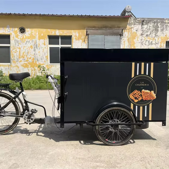 貨物スペースと304ステンレス鋼構造の屋外ストリートベンディング自転車カート
