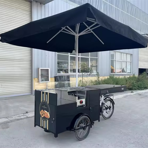 カスタマイズされたカラー電気移動飲料三輪車 ファーストフードとコーヒーカート販売